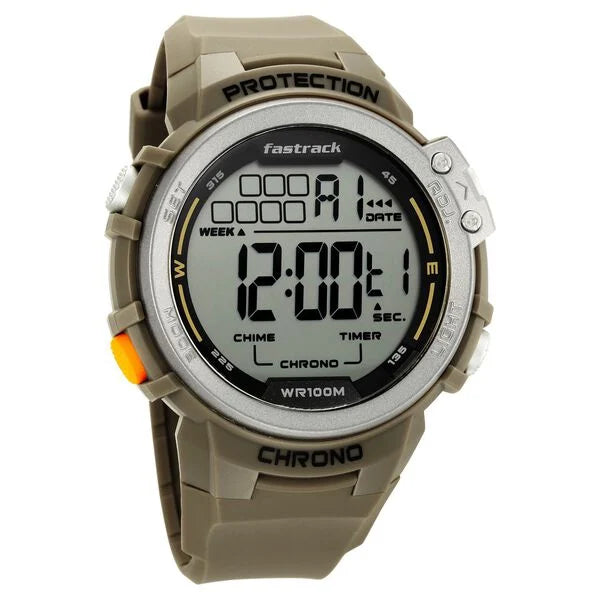 Fastrack Digital Dial Green Silicone Strap Watch For Guys 38068PP04 - KRISHNA WATCH COMPANY