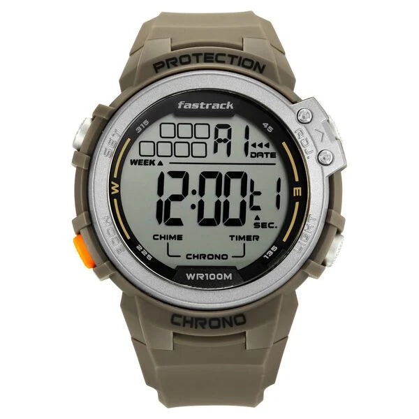 Fastrack Digital Dial Green Silicone Strap Watch For Guys 38068PP04 - KRISHNA WATCH COMPANY