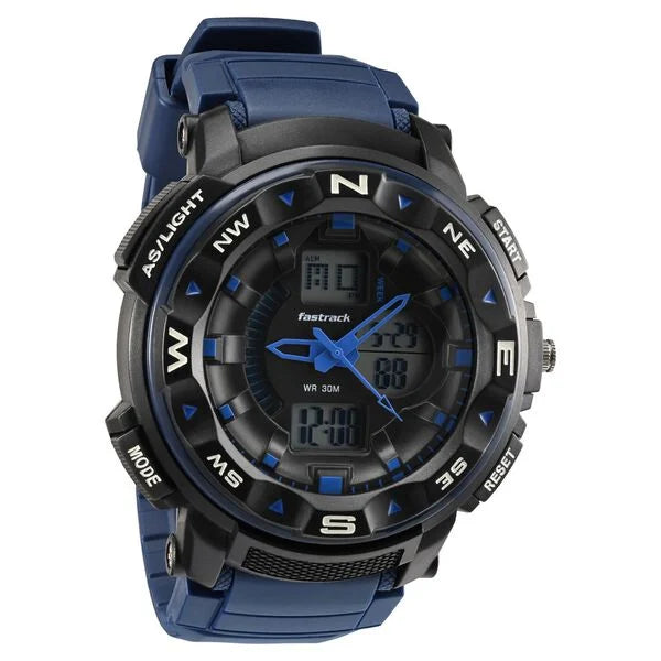Fastrack AnaDigi Black Dial Plastic Strap Unisex Watch 38076pp05w - KRISHNA WATCH COMPANY