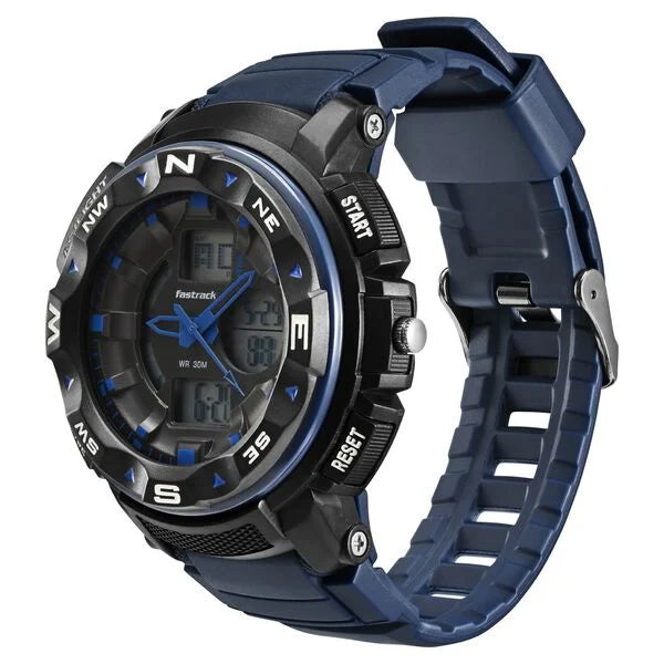Fastrack AnaDigi Black Dial Plastic Strap Unisex Watch 38076pp05w - KRISHNA WATCH COMPANY