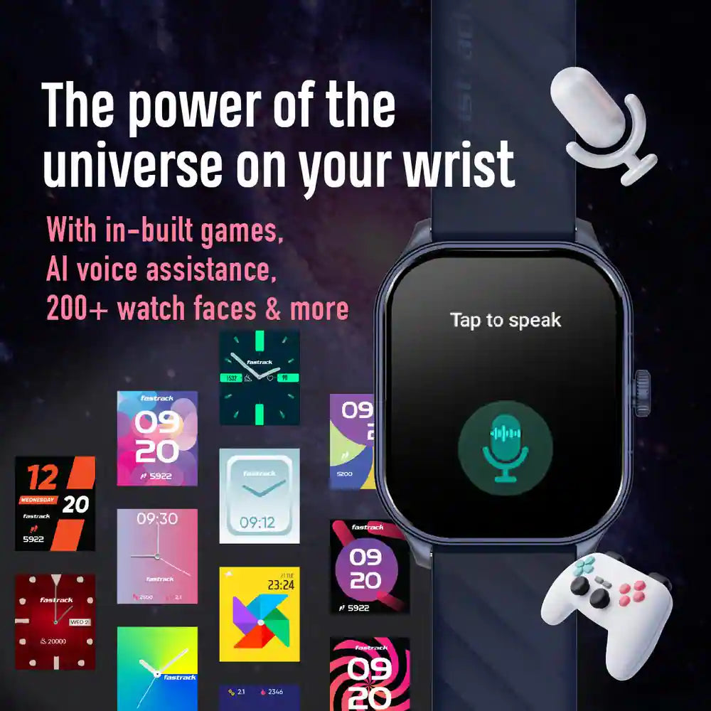FASTRACK REFLEX POWER|1.96" SUPER AMOLED ARCHED DISPLAY|SINGLESYNC BT CALLING|410 X 502 PIXEL RESOLUTION|IP68 WR 38086PP05 - KRISHNA WATCH COMPANY