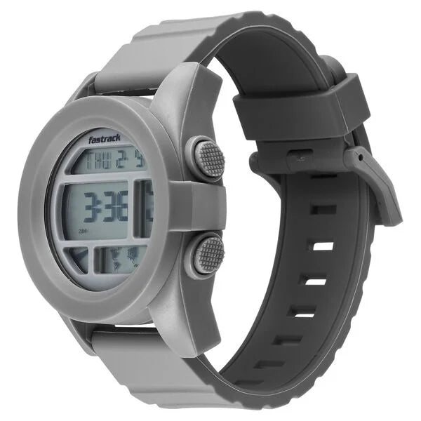 Fastrack StreetStyle Digital Grey Dial Grey Silicone Strap Watch For Guys 38120pp02 - KRISHNA WATCH COMPANY