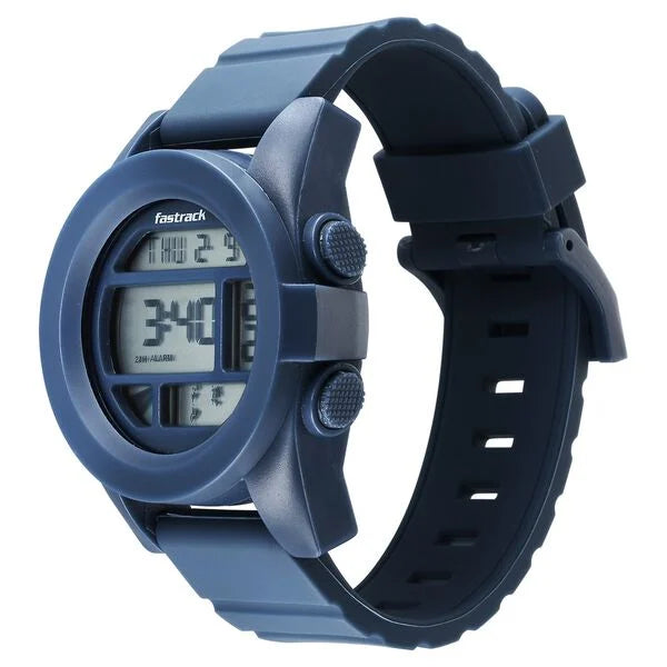 Fastrack StreetStyle Digital Blue Dial Blue Silicone Strap Watch For Guys 38120pp03 - KRISHNA WATCH COMPANY