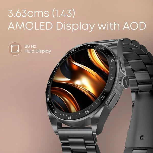 Fastrack Radiant FX1 Luxury Metal Smartwatch with 3.6 cm AMOLED Display, SingleSync BT Calling, Functional Crown 38123qm01 - KRISHNA WATCH COMPANY