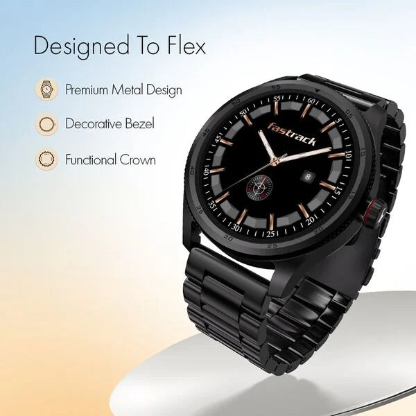 Fastrack Magnus FX1 Luxury Metal Smartwatch with High Definition 3.5 cm UltraVU Display, SingleSync BT Calling 38125sm01 - KRISHNA WATCH COMPANY