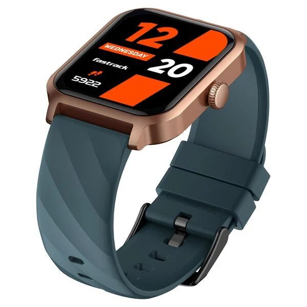 Fastrack Rave FX2 with 4.64 cm UltraVU HD Display, SingleSync BT Calling, Functional Crown with Teal Strap 38138pp03 - KRISHNA WATCH COMPANY