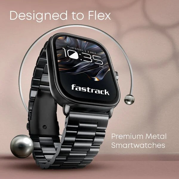 Fastrack Radiant FX2 Luxury Metal Smartwatch with largest 5.1 AMOLED Display with Functional Crown 38140nm01 - KRISHNA WATCH COMPANY