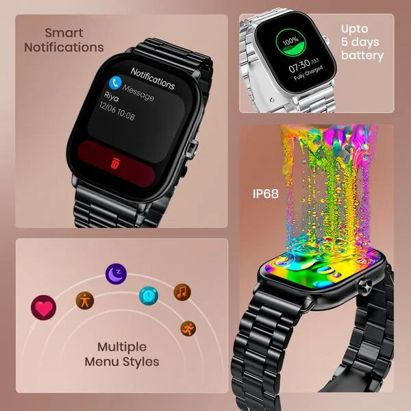 Fastrack Radiant FX2 Luxury Metal Smartwatch with largest 5.1 AMOLED Display with Functional Crown 38140nm01 - KRISHNA WATCH COMPANY