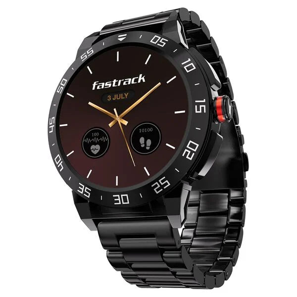 Fastrack Magnus FX3 Luxury Metal Smartwatch Premium Top Ring Design comes with High Definition 3.7 cm UltraVU Display 38143km01 - KRISHNA WATCH COMPANY