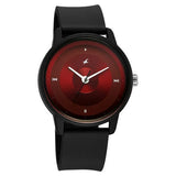 Fastrack Y2K Analog with Deep Maroon Dial Silicon Strap Watch for Guys - 38145PP09W