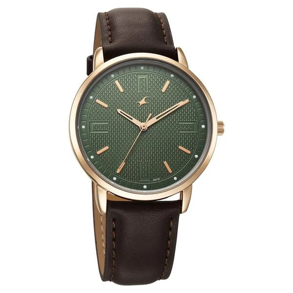 Fastrack Stunners X Quartz Analog Green Dial Watch For Guys - 38159WL01 - KRISHNA WATCH COMPANY