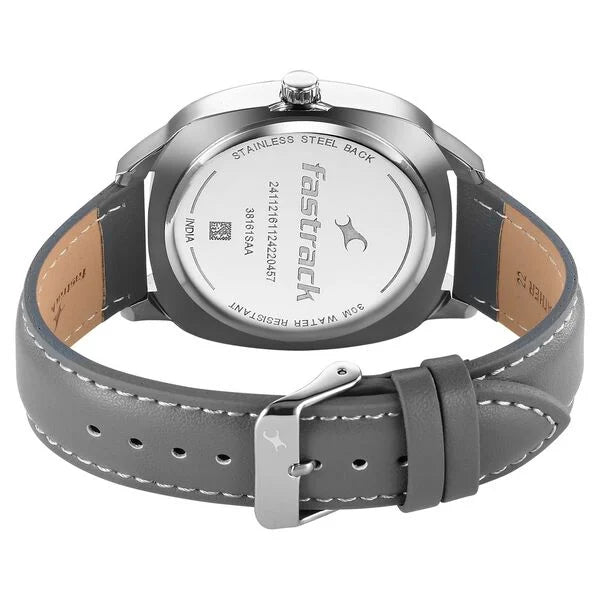 Fastrack Stunners X Quartz Analog Grey Dial Watch For Guys - 38161SL01 - KRISHNA WATCH COMPANY