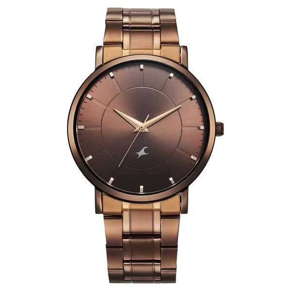 Fastrack Stunners X Quartz Analog Brown Dial Watch For Guys - 38163QM01