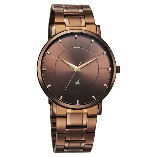 Fastrack Stunners X Quartz Analog Brown Dial Watch For Guys - 38163QM01 - KRISHNA WATCH COMPANY