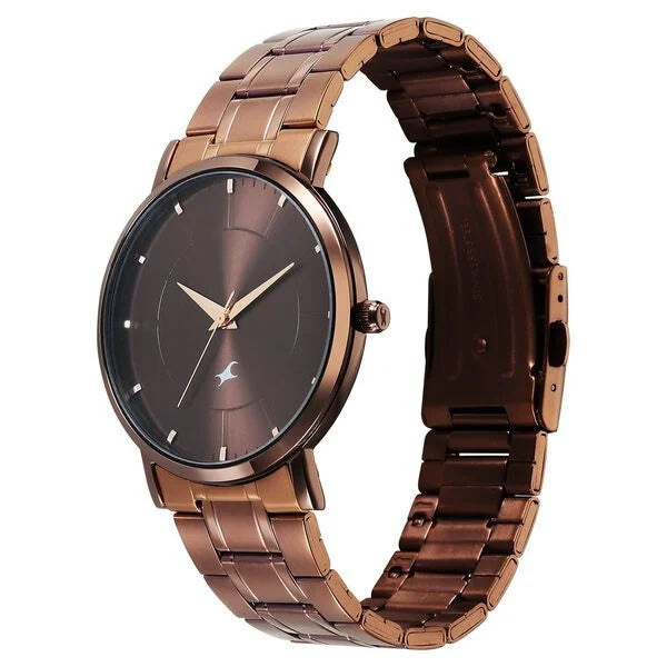 Fastrack Stunners X Quartz Analog Brown Dial Watch For Guys - 38163QM01 - KRISHNA WATCH COMPANY