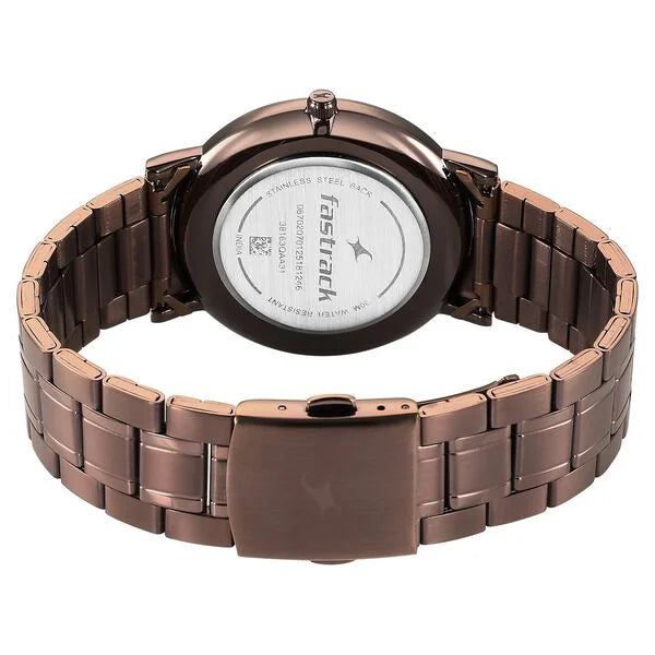 Fastrack Stunners X Quartz Analog Brown Dial Watch For Guys - 38163QM01 - KRISHNA WATCH COMPANY