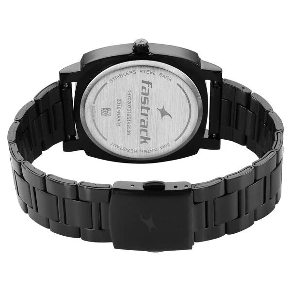 Fastrack Stunners X Quartz Analog Black Dial Watch For Guys - 38164NM01 - KRISHNA WATCH COMPANY