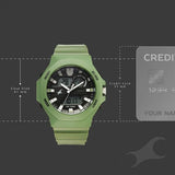 Fastrack Streetstyle Quartz Digital Black Dial Green PU Strap Watch For Guys - 38171P03