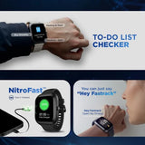 Fastrack VOX Plus - 4.69 cm Ultra Vu Display, To do list, Offline Voice Commands, Functional Crown, IP68 Smartwatch 38175pp01k - KRISHNA WATCH COMPANY