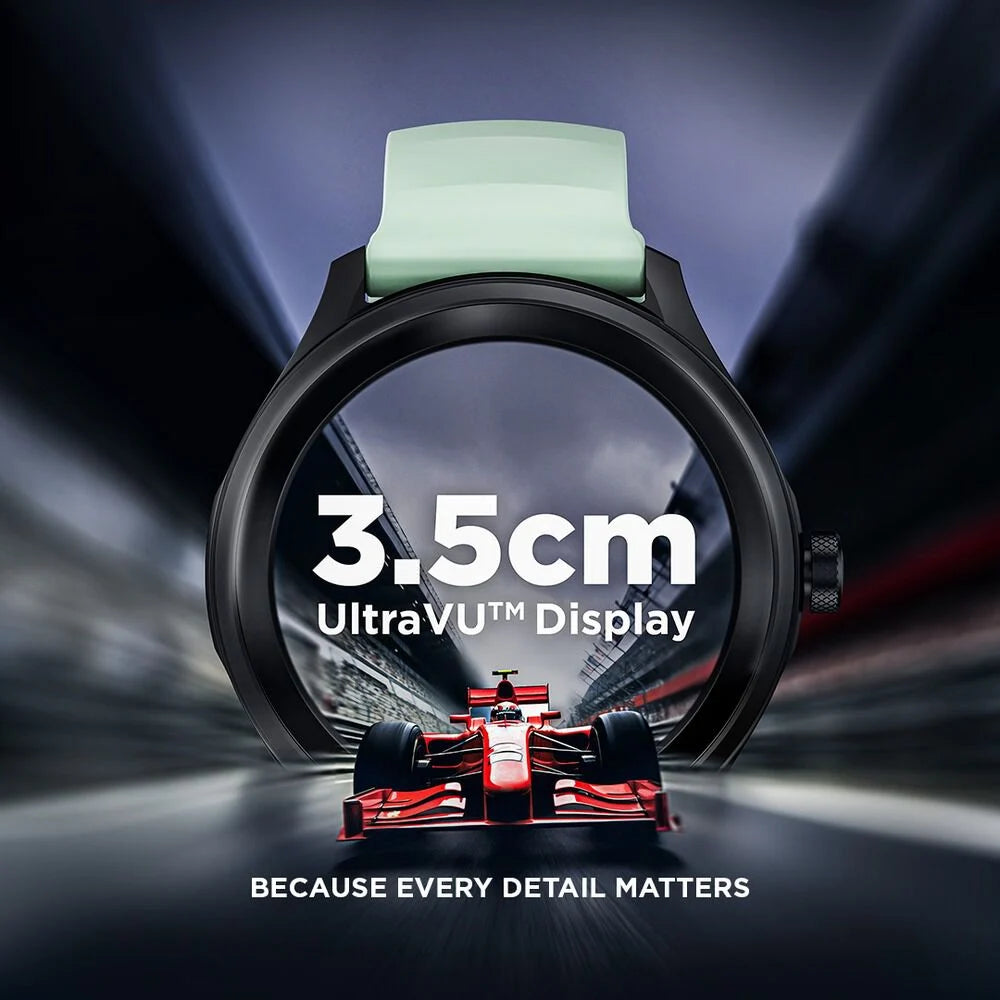 Fastrack VOX Pro Smartwatch 3.5CM Ultra Vu Display, Offline Voice Commands, Functional Crown, HRM, Multiple Menu Styles - 38178PP03K - KRISHNA WATCH COMPANY