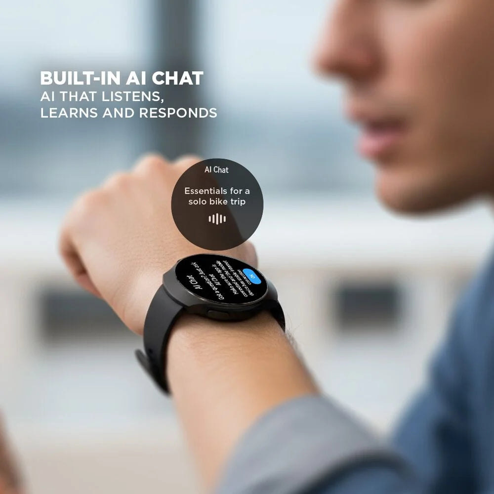 Fastrack VOX CirQ Smartwatch 3.5CM Ultra Vu Display, AI Watcface,AI Chat, 24/7 Health Suite, BT Calling, SpO2, HRM, IP68 - 38183pp02k - KRISHNA WATCH COMPANY