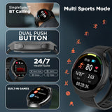 Fastrack VOX CirQ Smartwatch 3.5CM Ultra Vu Display, AI Watcface,AI Chat, 24/7 Health Suite, BT Calling, SpO2, HRM, IP68 - 38183pp02k - KRISHNA WATCH COMPANY