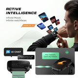 Fastrack MYND - 4.9 cm AMOLED Display, Offline Voice Commands, AI Watchface, AI Chat, BT Calling IP68 Smartwatch 38184pp03k - KRISHNA WATCH COMPANY