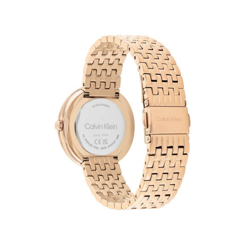 Calvin Klein Twisted Bezel Quartz White Round Dial Women's Watch - 25200322 - KRISHNA WATCH COMPANY
