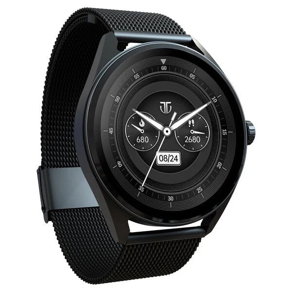 Titan Crest with 3.63 cm AMOLED Display with AOD, Functional Crown, BT Calling Smartwatch with Black Mesh Strap 90197am01 - KRISHNA WATCH COMPANY