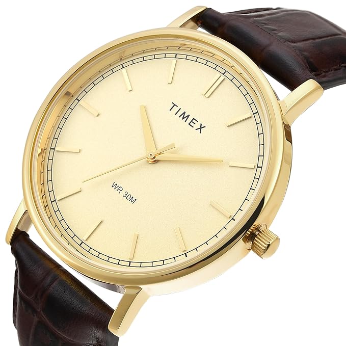 TIMEX Champagne Round Dial Analog Mens Watch - TWTG12201 - KRISHNA WATCH COMPANY