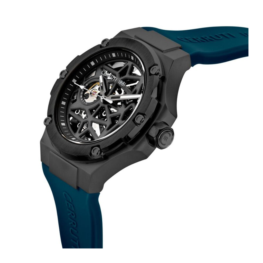 Cerruti 1881 Black Dial Silicone Strap Watch for Men CECIWGR0007102W - KRISHNA WATCH COMPANY