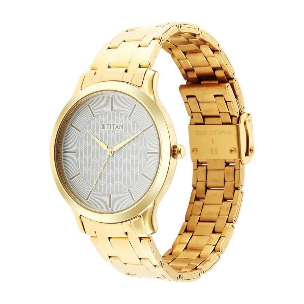 Titan Karishma Radiance White Dial Analog Stainless Steel Strap Watch for Men - 1825YM06 - KRISHNA WATCH COMPANY