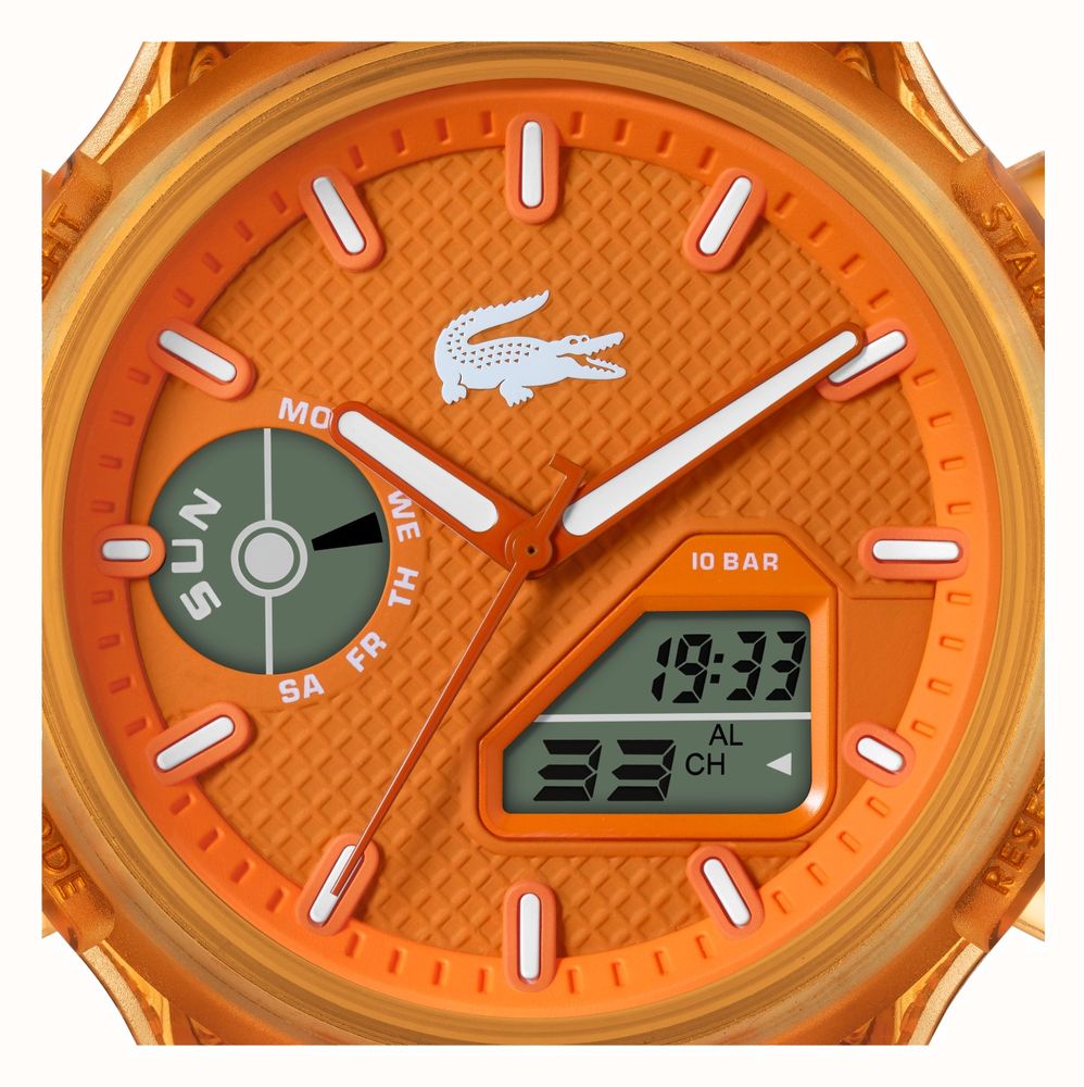 Lacoste LC33 Dual-Display Multifunction Orange Silicone Strap 2011431 - KRISHNA WATCH COMPANY
