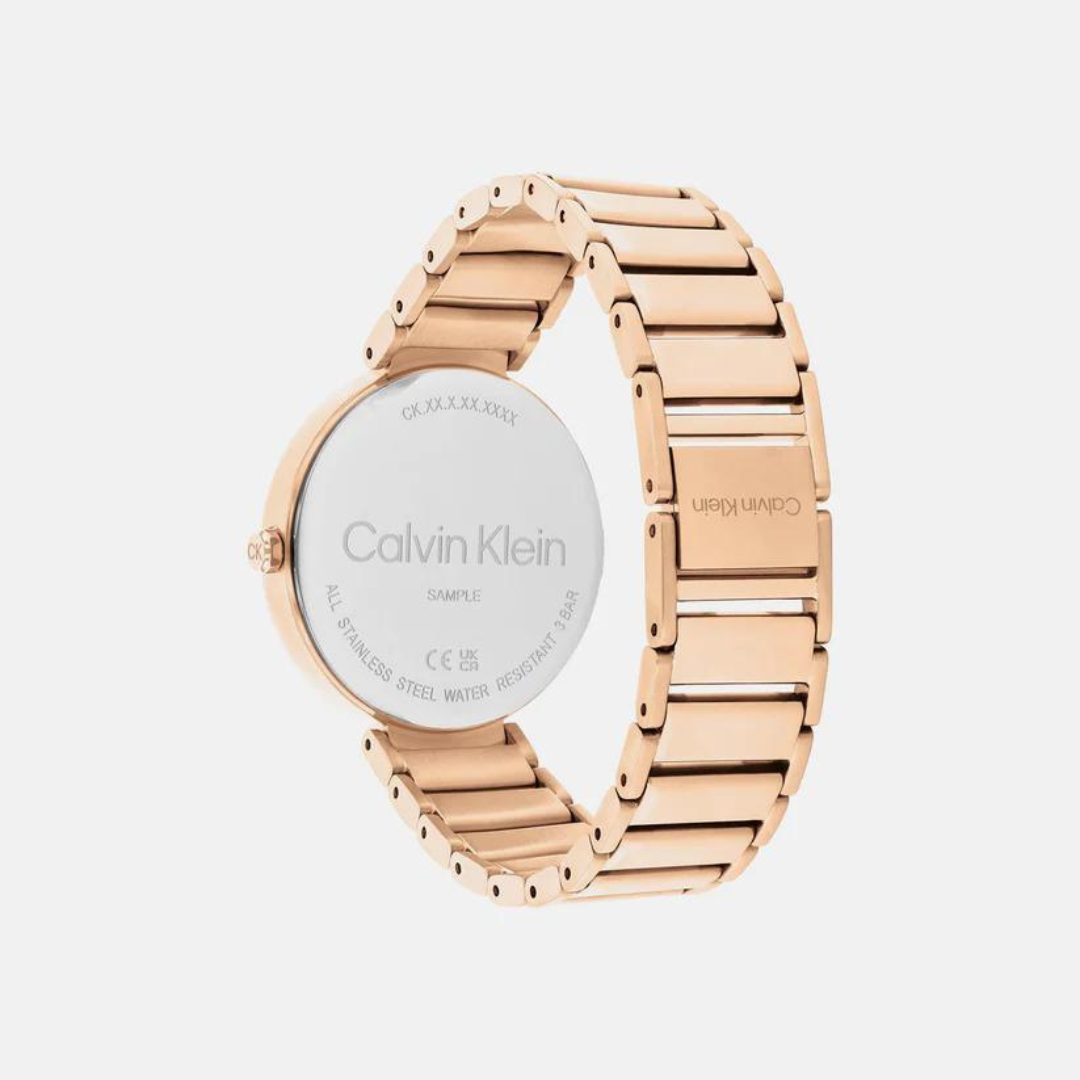 Calvin Klein Minimalistic T-Bar Female Rose Gold Analog Stainless Steel Watch 25200429 - KRISHNA WATCH COMPANY