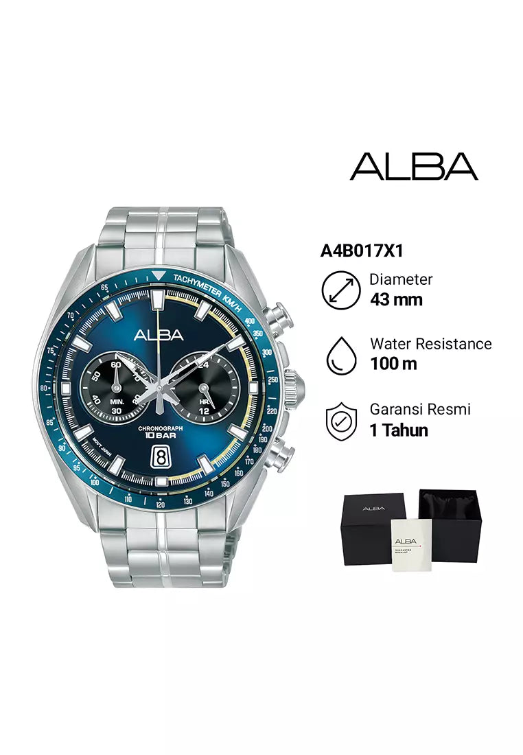 Alba Stainless Steel Men's Signa Analog Blue Dial Watch A4B017X1 - KRISHNA WATCH COMPANY