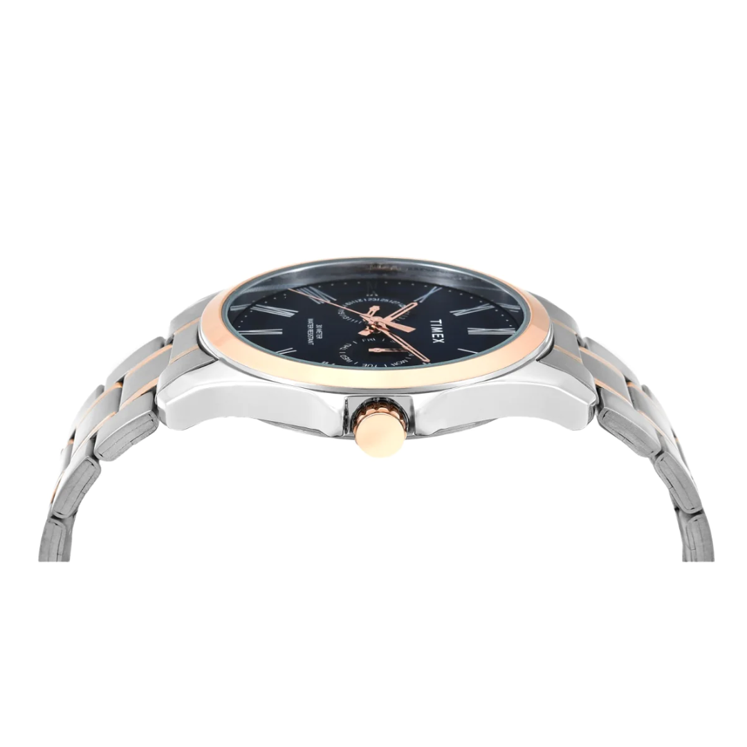 Timex Men Analaog Blue Round Brass Dial Watch- TW000X131 - KRISHNA WATCH COMPANY