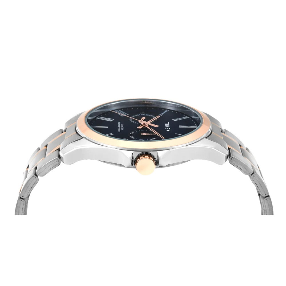 Timex Men Analaog Blue Round Brass Dial Watch- TW000X131 - KRISHNA WATCH COMPANY