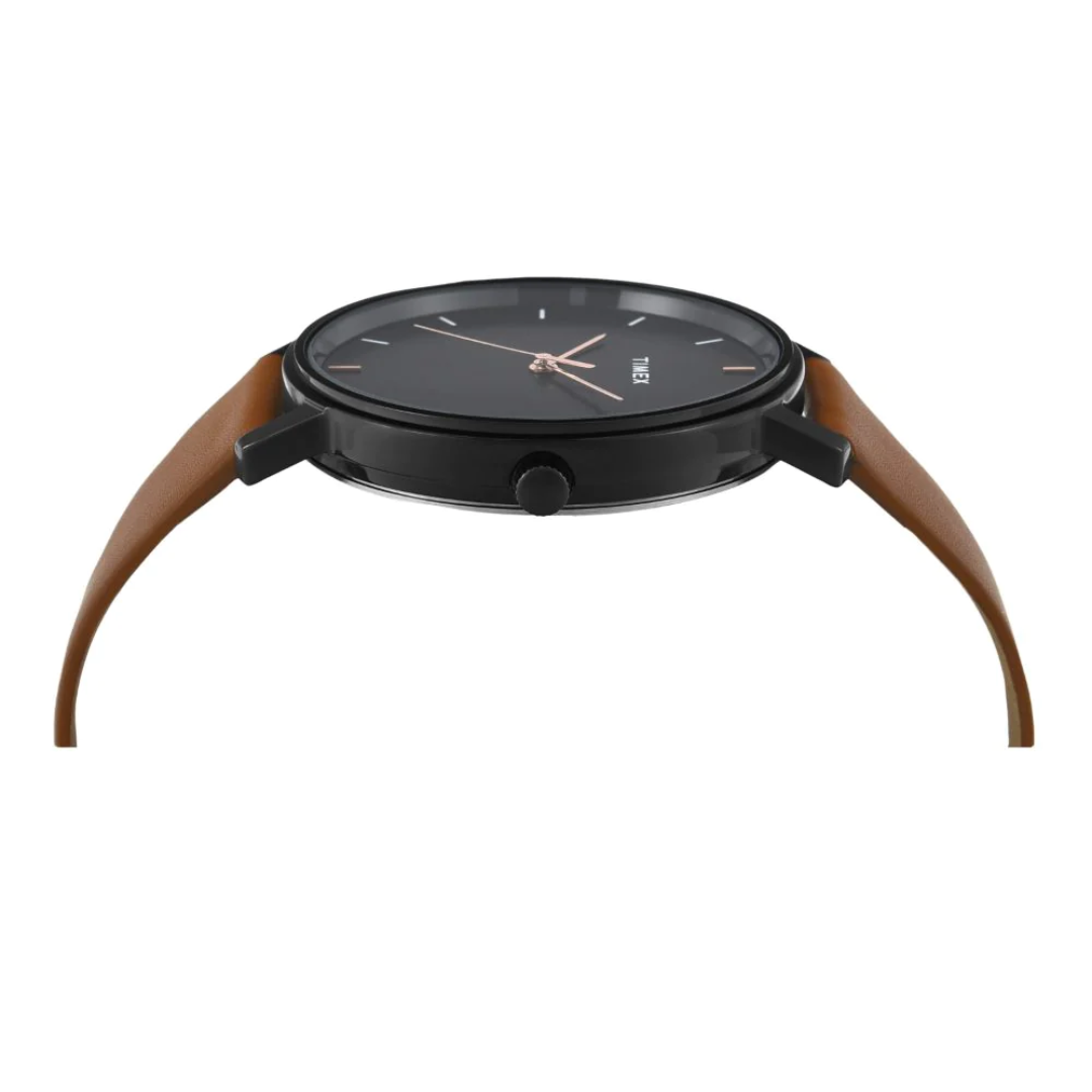 Timex Men Black Round Analog Brass Dial Watch - TW0TG8016 - KRISHNA WATCH COMPANY