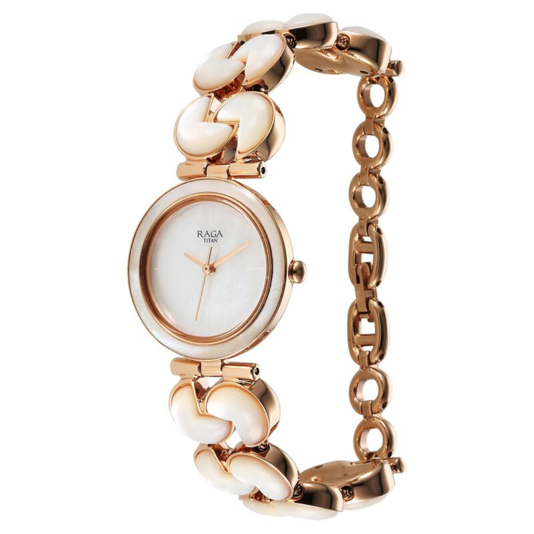Titan Raga Power Pearls for Women - 95233WM01F - KRISHNA WATCH COMPANY