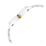 Titan Regalia Opulent White Dial Analog with Day and Date Stainless Steel Strap Watch for Men 90127BM01