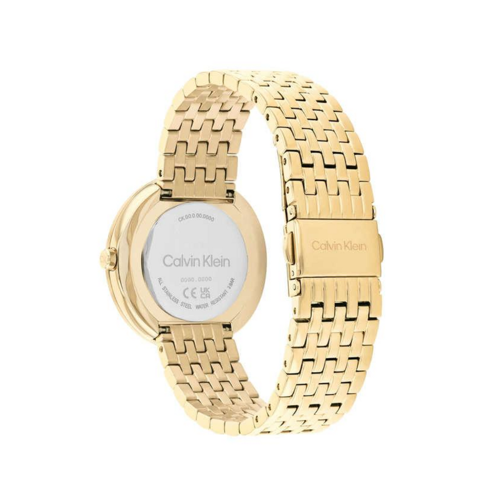 Calvin Klein Twisted Bezel Quartz White Round Dial Women's Watch - 25200321 - KRISHNA WATCH COMPANY