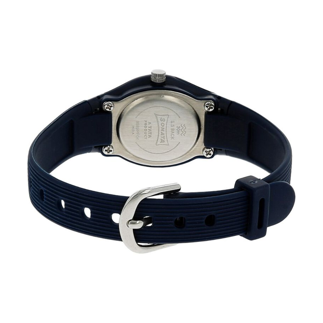 Blue Dial Plastic Strap Watch for Women NR8989PP04 - KRISHNA WATCH COMPANY