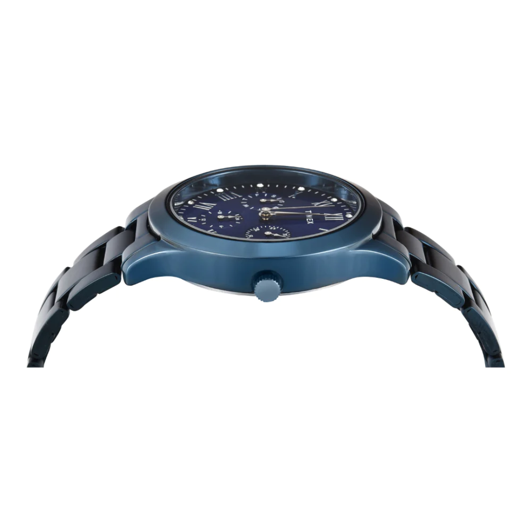 Timex Women Blue Round Multifunction Dial Watch - TW000Q819 - KRISHNA WATCH COMPANY