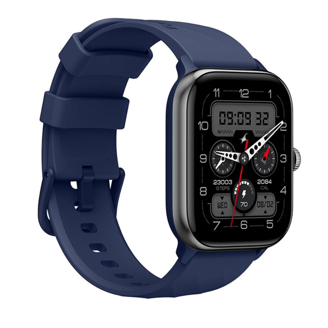 Fastrack Nitro Pro with 4.69 cm AMOLED Display and AOD, Functional Crown, BT Calling Smartwatch with Blue Strap 38105PP02 - KRISHNA WATCH COMPANY