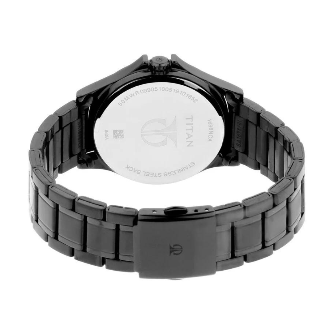 Titan Black Dial Stainless Steel Strap Watch - 1698NM01 - KRISHNA WATCH COMPANY
