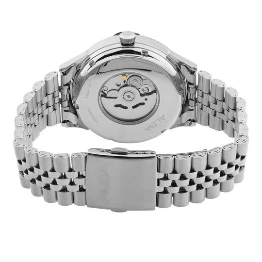 ALBA Emerald Green Silver Strap Mechanical Watch AL4235X1 - KRISHNA WATCH COMPANY