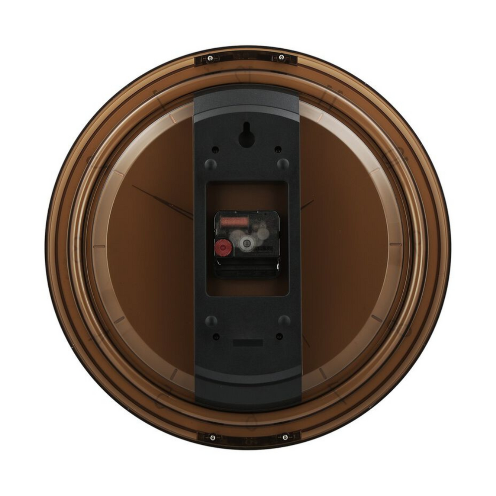 Titan Contemporary Brown Wall Clock with a partly Semi-transparent Dial - W0079PA02 - KRISHNA WATCH COMPANY
