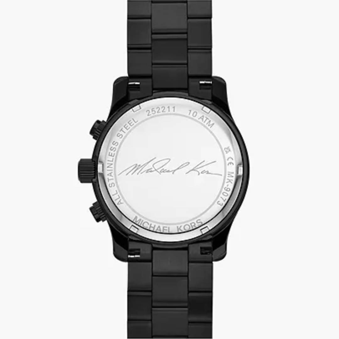 Michael Kors Runway Chronograph Black Stainless Steel Watch - MK9073 - KRISHNA WATCH COMPANY