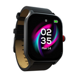 Titan Zeal with 4.69 cm AMOLED Display with AOD, Functional Crown, BT Calling, Smartwatch with Black Leather Strap 90196AL01 - KRISHNA WATCH COMPANY