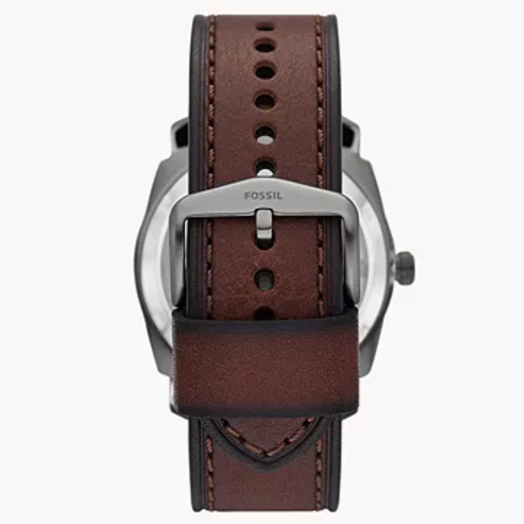FOSSIL Machine Automatic Brown LiteHide Leather Watch - ME3254 - KRISHNA WATCH COMPANY